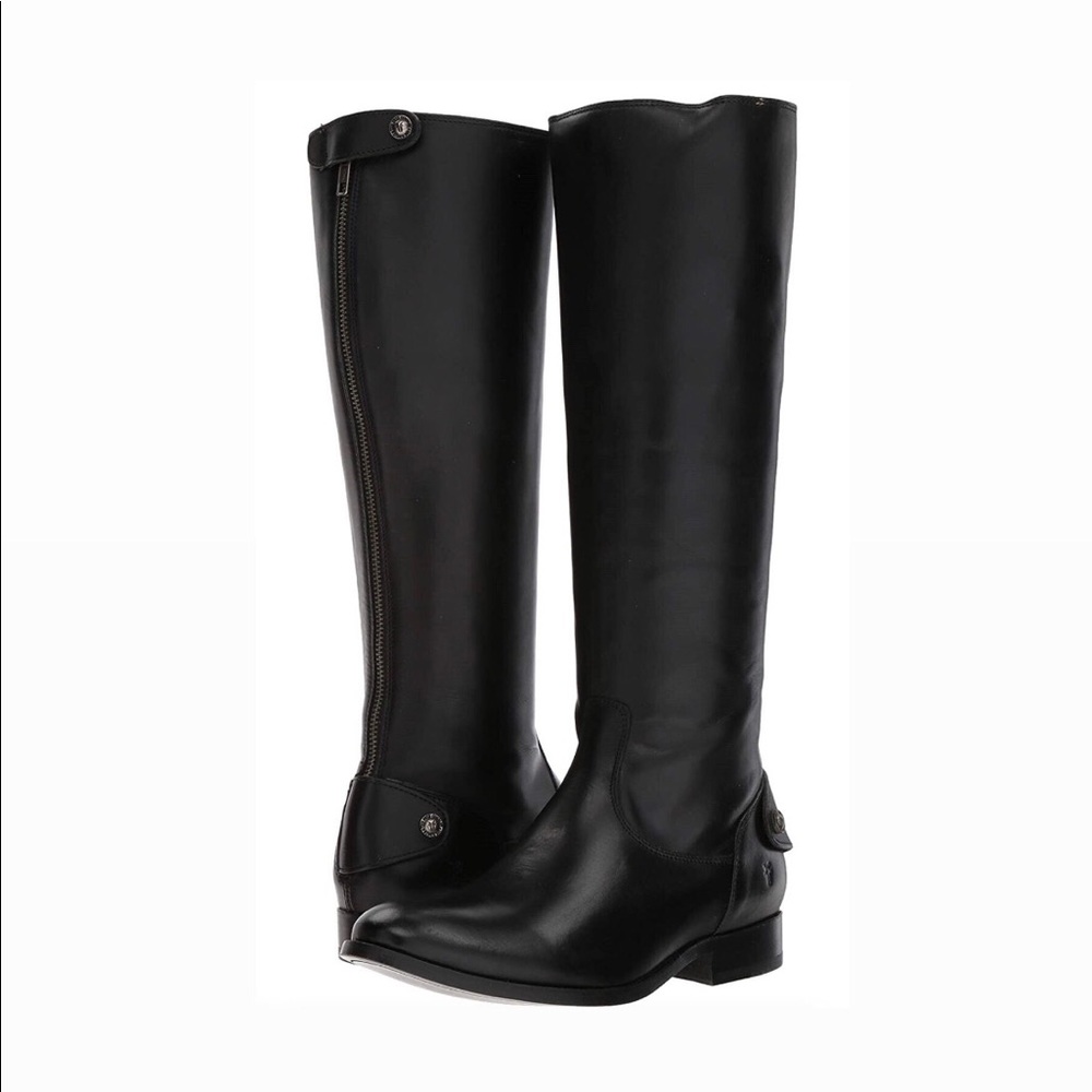Frye Melissa button back-zip boot in black size W 6.5